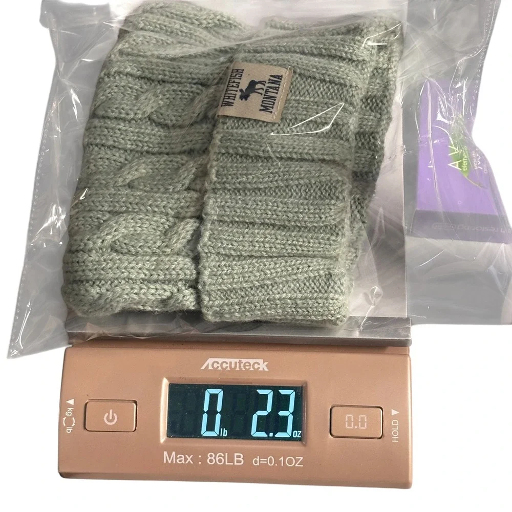 Legacy Whitefish Montana Sage Green Cable Knit Pom‎ Beanie Hat One Size